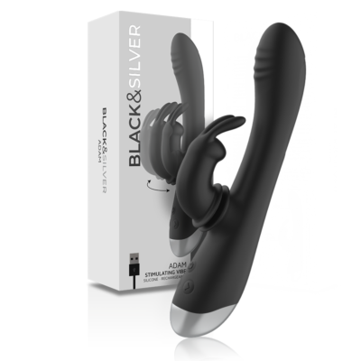 Rabbit Vibrator Black&Silver Adam Dual Stimulation