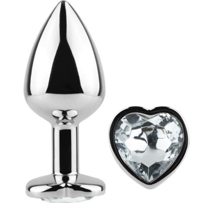 Glass Heart Butt Plug - Size S