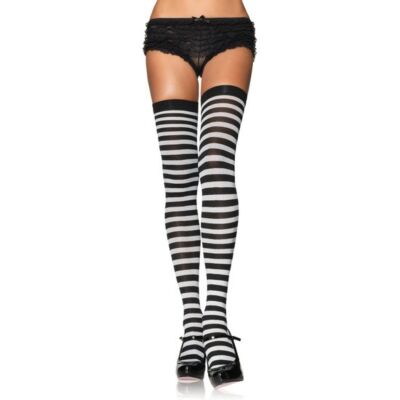 Leg Avenue opaque tights striped black-white