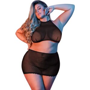 Sexytime -set blouse and miniskirt - black