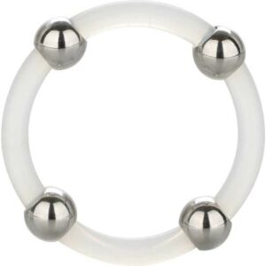 Silicone ring with steel beads - size l