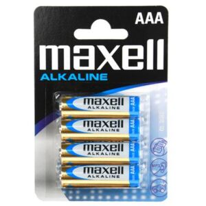 Blister 4 Maxell Alkaline AAA Batteries
