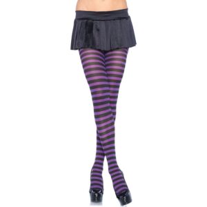 Leg Avenue tights with black and purple stripes