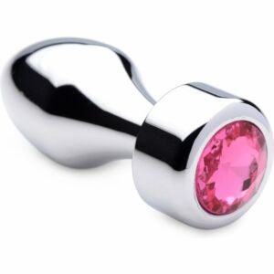 Metal plug with pink pearl - small