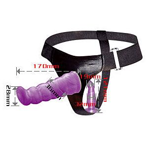 Double Stimulation Harness Purple 17 cm