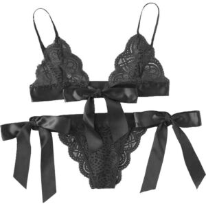 Lace Noir - Bow Lingerie Set