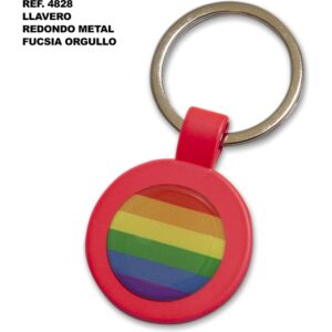 Metal Fuchsia Pride Keychain