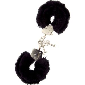 Black Plush Handcuffs: Soft Seduction