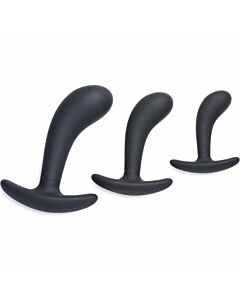 Curved anal set - dark delights 3 pieces - black