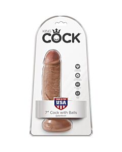 King cock pene realístico con testículos 18cm mulato