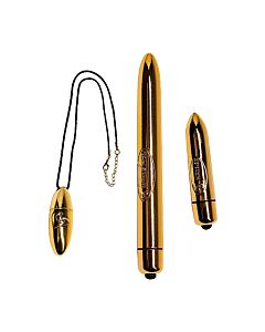 Gift box set of golden vibrators