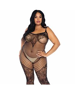 Leg avenue bodystocking en red y diseão floral talla grande