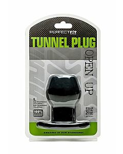 Perfect fit tunnel plug dildo black l