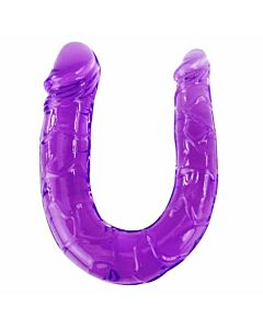 Dildo doble en gelatina flexible lila