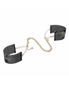 Black Metal Mesh Handcuffs Nightshade