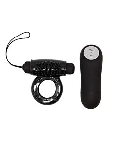 Vibrating Ring Black Remote Bliss