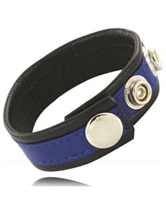 Blue-Black Penis Strap - Leather Flex