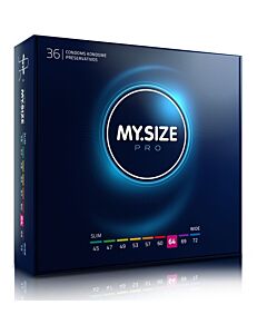 Pack Pro 64: 36 Condoms My Size

(Note: My Size es una marca registrada y no se traduce al inglés)