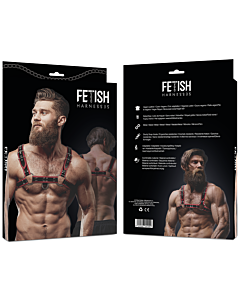 Submissive EcoLeather Harness for Men - Red/Black