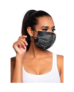 Glamour Rhinestone Mask - Black