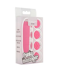 Stimulator with pink interchangeable heads