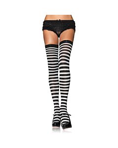 Leg Avenue opaque tights striped black-white