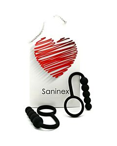 Saninex duplo - plug anal con anillo - negro