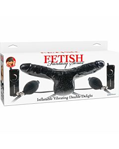 Double inflatable penis with vibration