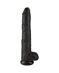 King cock pene realístico con testículos 37,5cm negro
