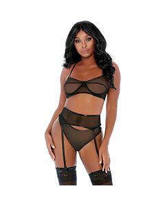 Contrast Noir Lingerie Set