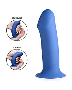 Squeezable thick dildo de silicona - azul