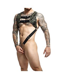 Dungeon Top Cockring Harness - Green Upper Ring