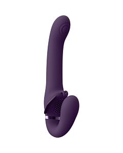 SATU - PULSE-WAVE & VIBRATING STRAPLESS STRAPON - PURPLE