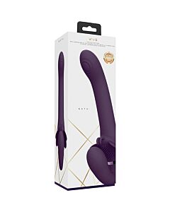 SATU - PULSE-WAVE & VIBRATING STRAPLESS STRAPON - PURPLE