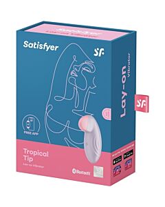 Satisfyer Tropical Tip Lay-On Vibrator Purple - Satisfyer Dipping Delight