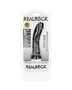 RealRock - Realistic Curved Dildo with Suction Cup - 6'' / 15.5 cm