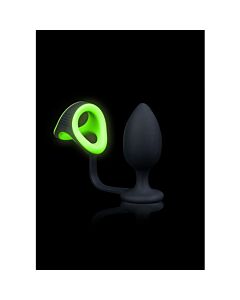Ouch! Cock Ring with Anal Plug - Glow in the Dark