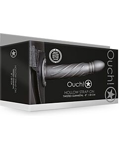 Ouch! Braided Metallic Hollow Strap-On 8''/20 cm