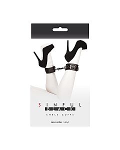 Sinful black ankle cuffs