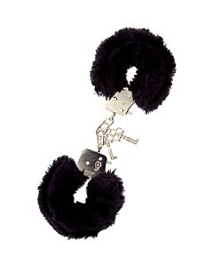 Black Plush Handcuffs: Soft Seduction