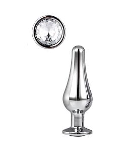 Bright Jewel Tip Anal Plug - Aluminum anal plug with precious gemstone
