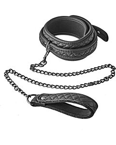 Blaze collar leash diamond black - Set of vegan collar and leash