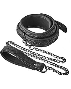 Blaze collar leash diamond black - Set of vegan collar and leash