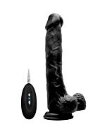 Real rock 005 black vibrator 100 realistico 27 ​​cm