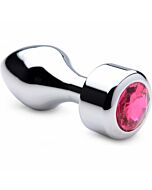 Metal plug with pink pearl - long