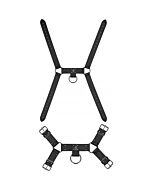 Ouch! skulls and bones arnés masculino con calaveras y pinchos - negro