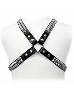Leather body harness pyramid stud