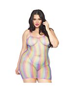 Fishnet mini dress - rainbow