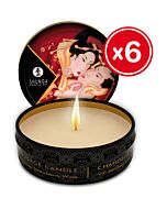 Shunga massage candle strawberry 6 x 30 ml