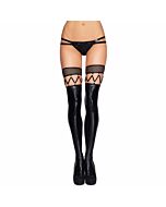 Queen lingerie fetish style stockings with one size garter